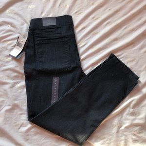 Ankle Skinny Jegging Slacks Navy Blue